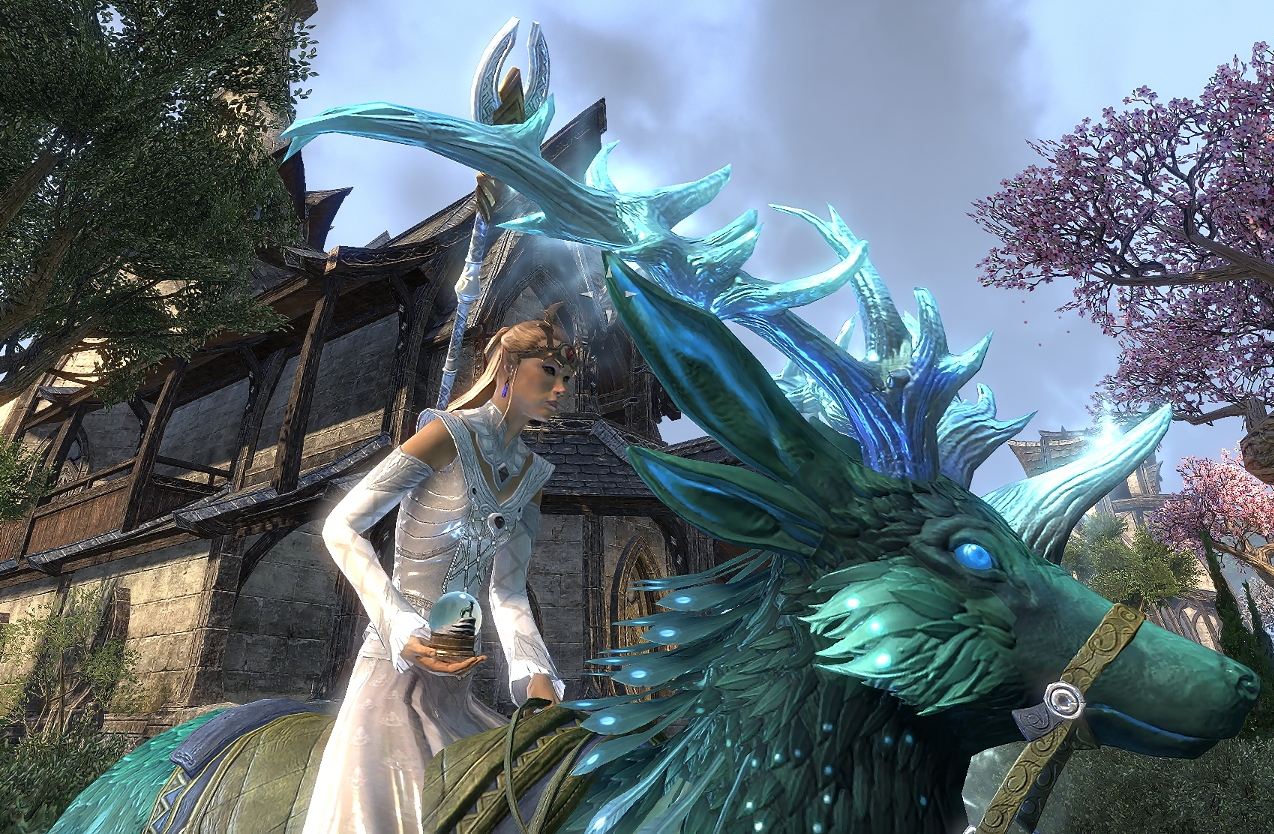 With ethereal stag mount